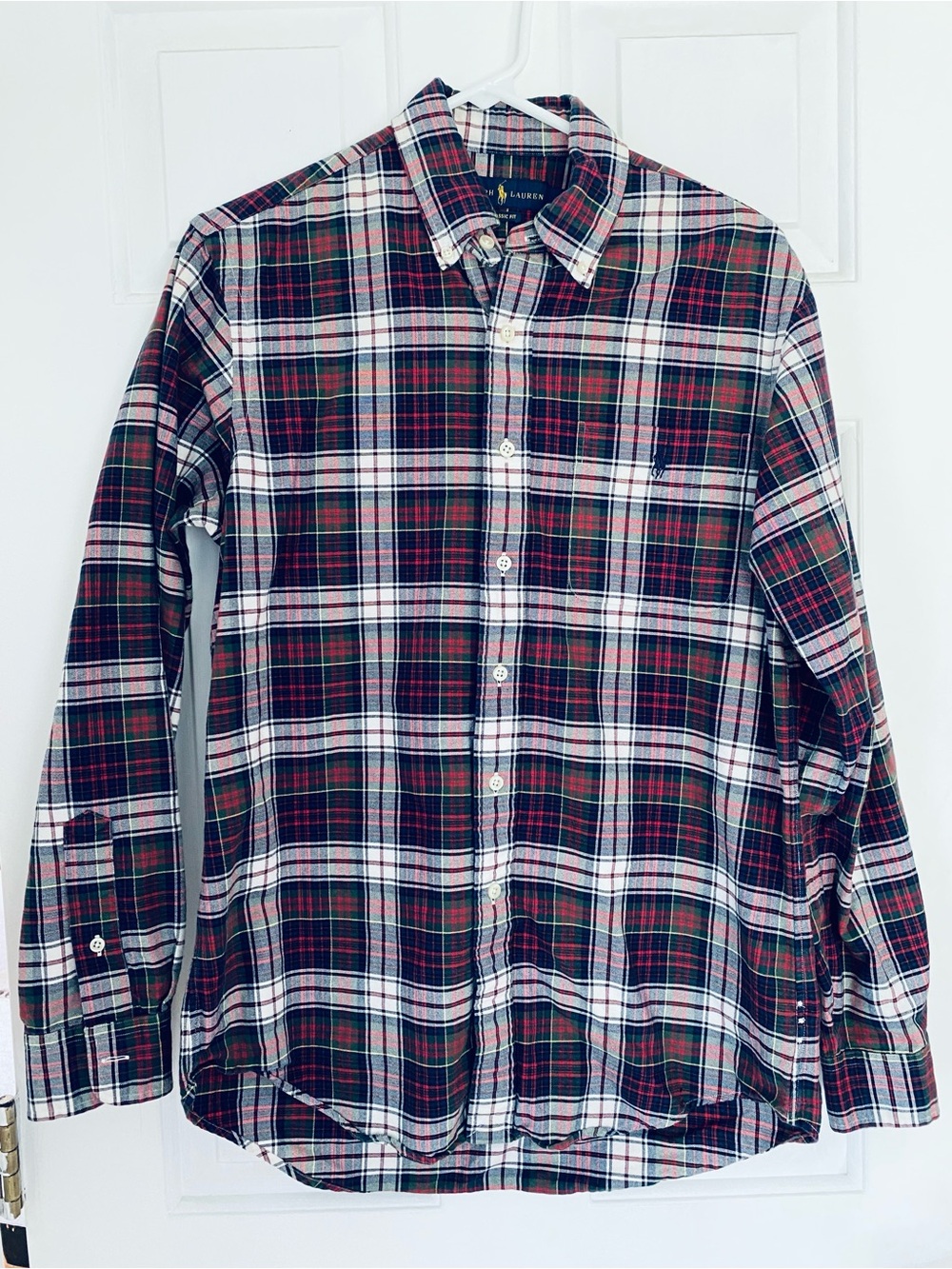 Ralph Lauren Red, Green & White Plaid Button-Down Shirt